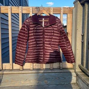Lululemon Grey Goose Down filled Plum Jacket, almost new! Size 6